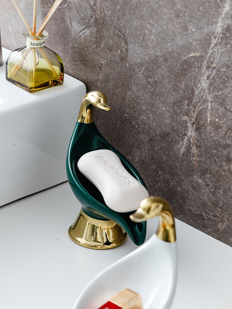 Swan Ceramic Soap Rack