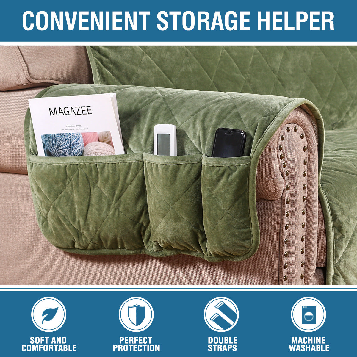 Non-Slip Plush Sofa Cushion Cover