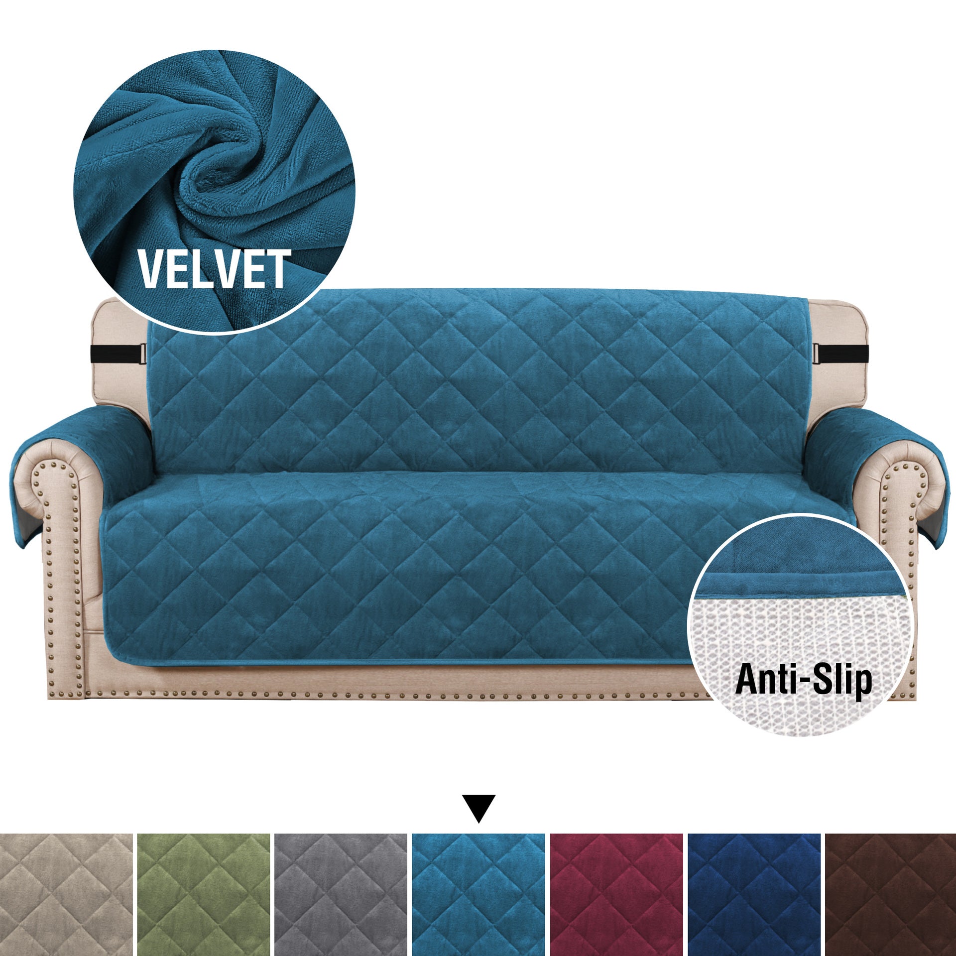 Non-Slip Plush Sofa Cushion Cover