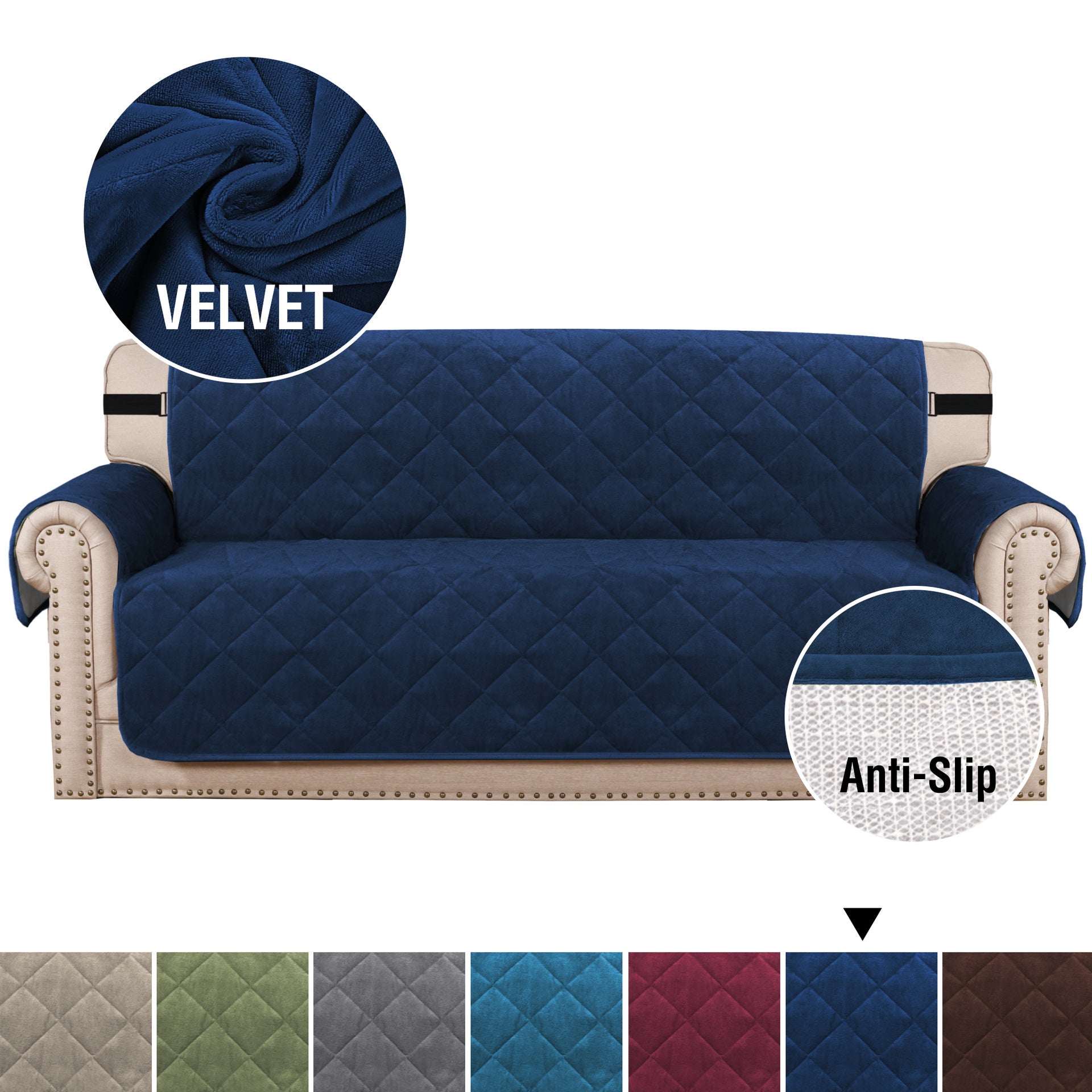 Non-Slip Plush Sofa Cushion Cover