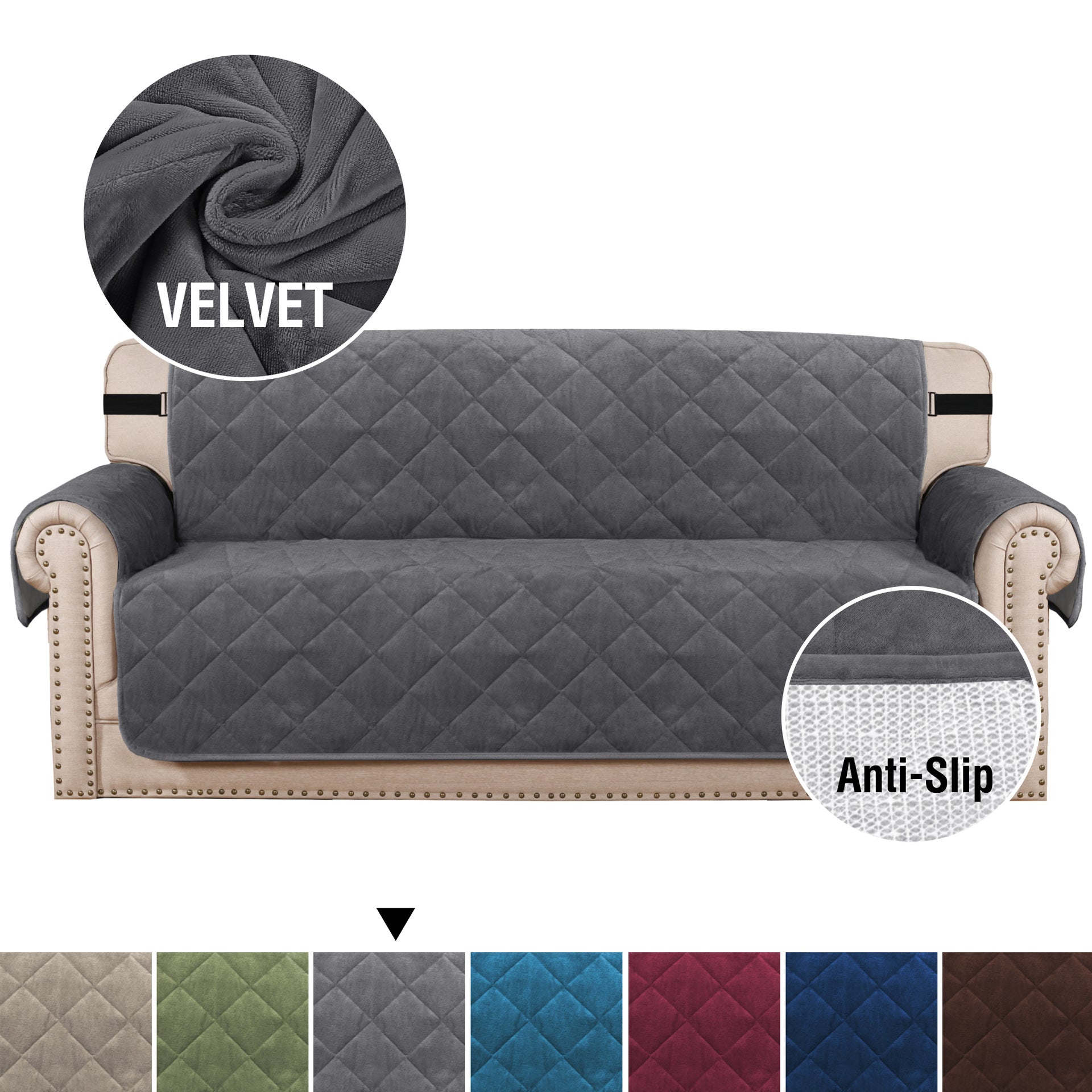 Non-Slip Plush Sofa Cushion Cover