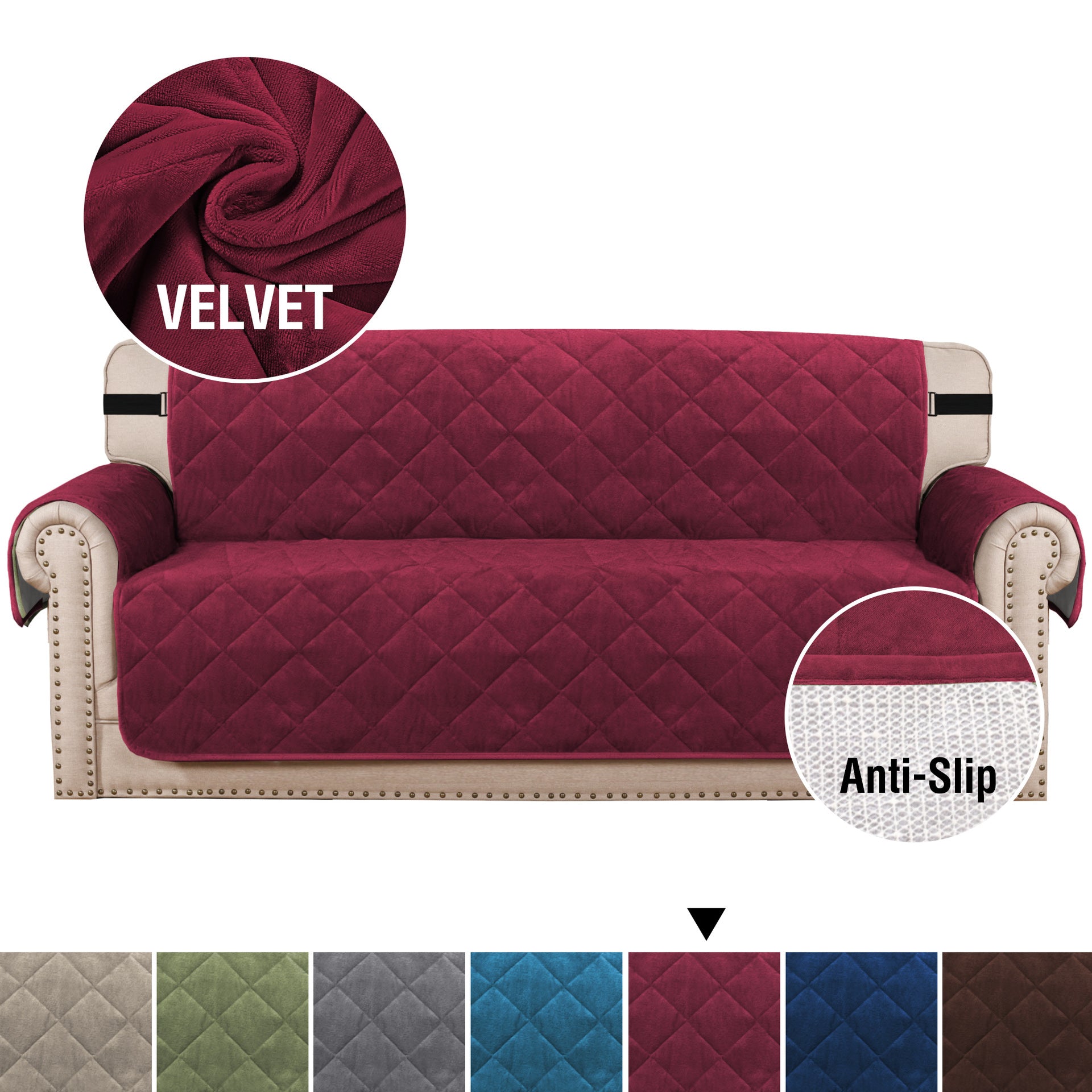 Non-Slip Plush Sofa Cushion Cover