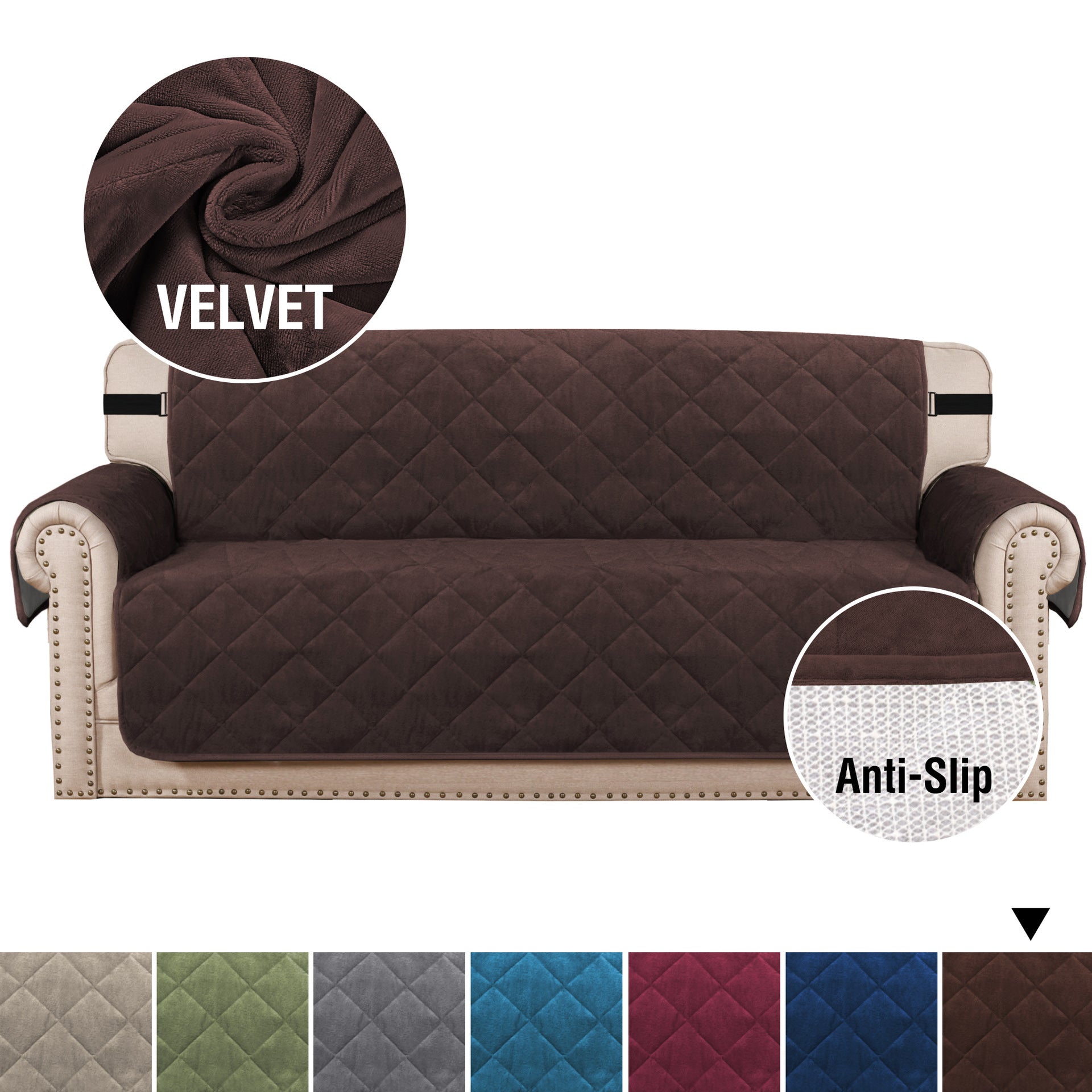 Non-Slip Plush Sofa Cushion Cover