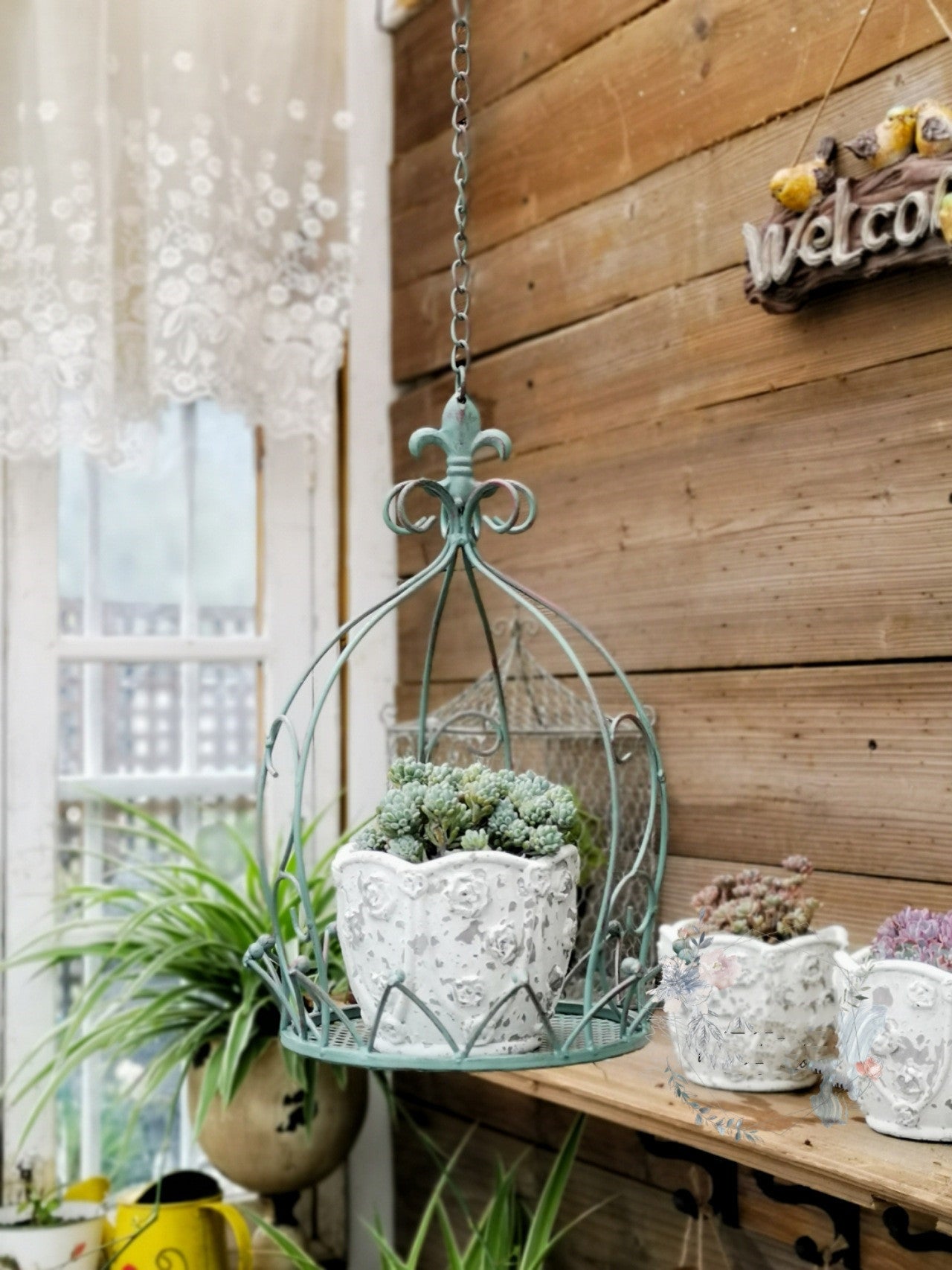 Wrought Iron Hanging Basket