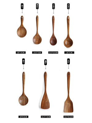 Thailand Teak Natural Wood Kitchen Tool Set