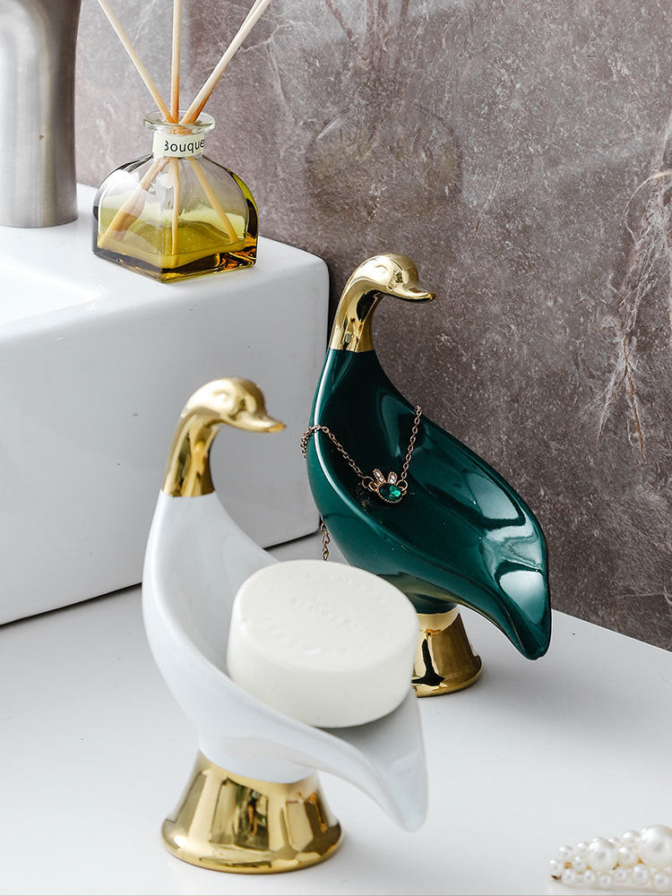Swan Ceramic Soap Rack