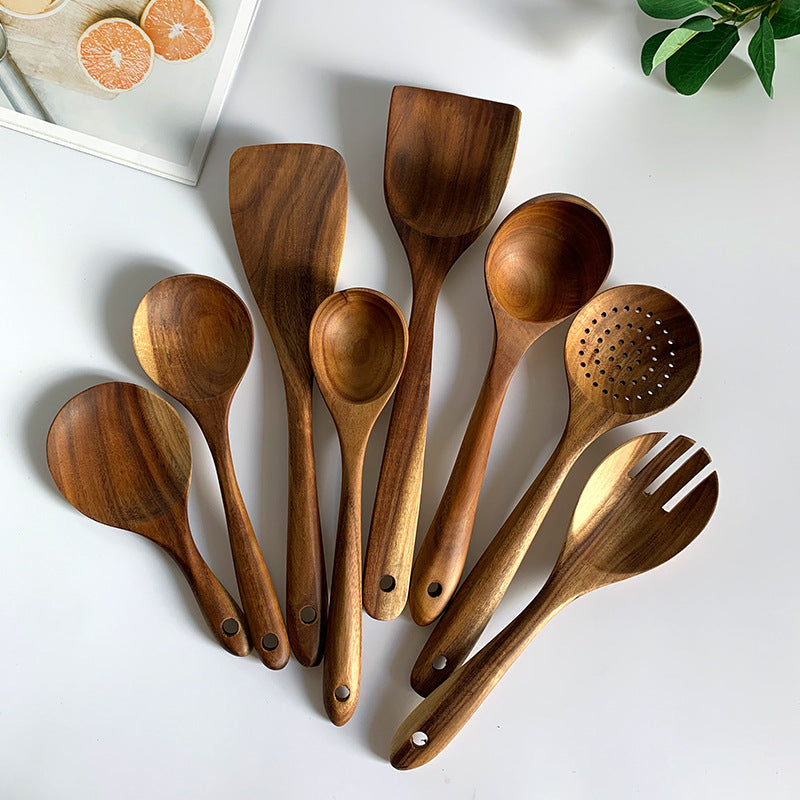 Thailand Teak Natural Wood Kitchen Tool Set