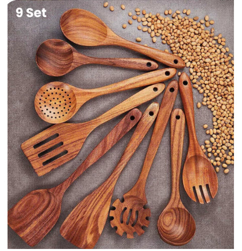 Thailand Teak Natural Wood Kitchen Tool Set