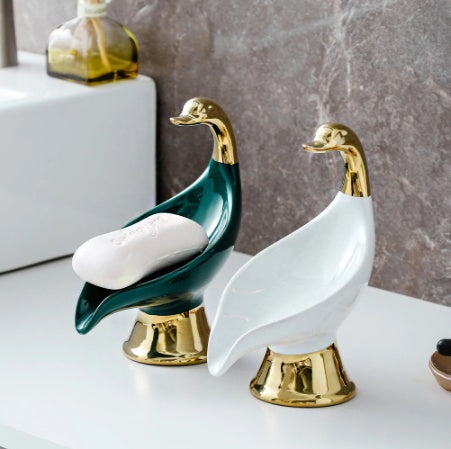Swan Ceramic Soap Rack