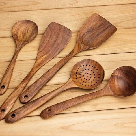 Thailand Teak Natural Wood Kitchen Tool Set